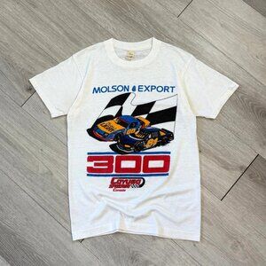 Rare Vintage 1989 Molson Export 300 Single Stitch White T-Shirt - Size Small